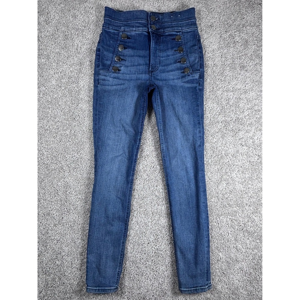 Express Womens Size 0R Dark Wash Denim Perfect Super High Rise Jeans
